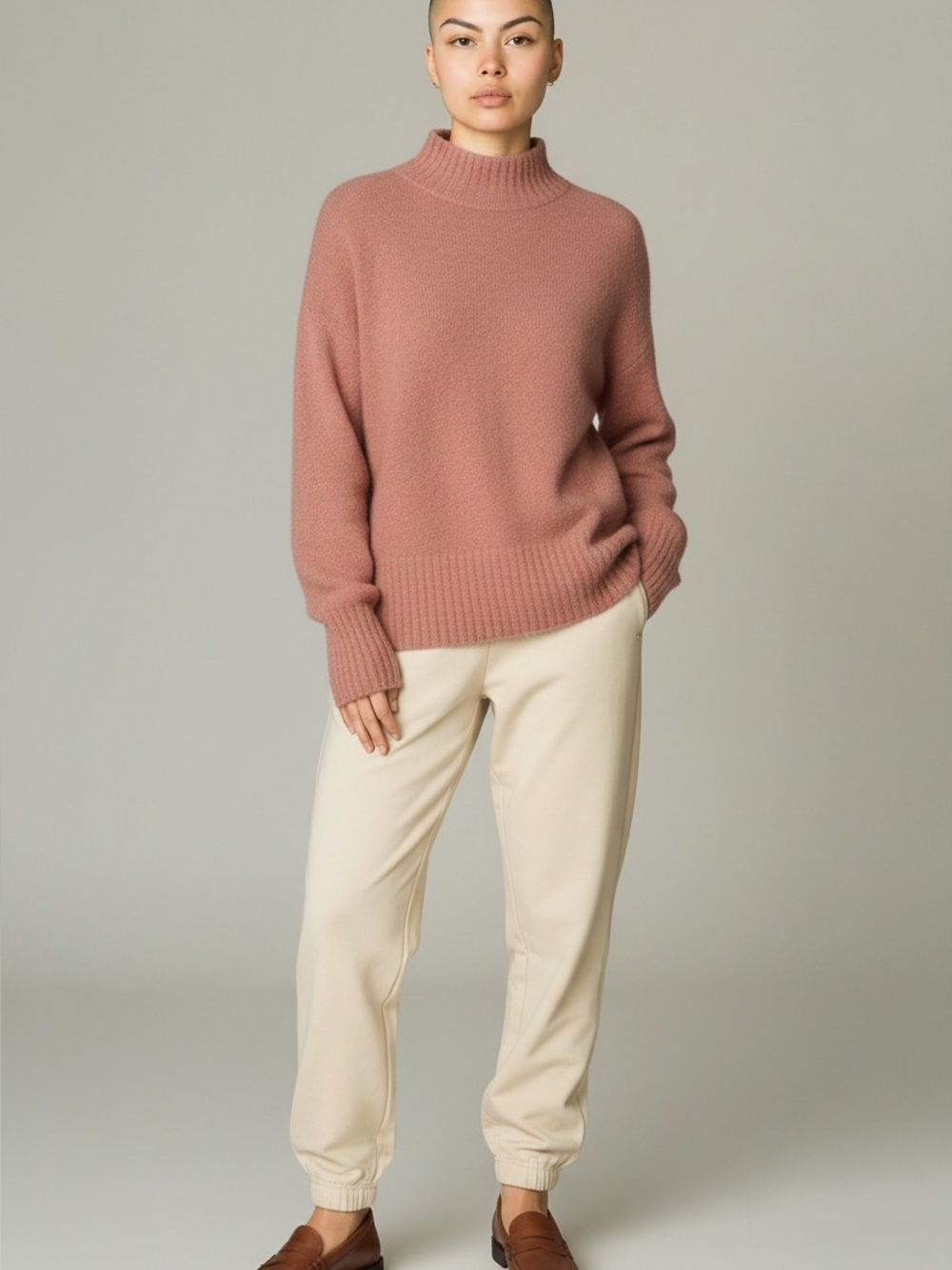 Madewell Mock-Neck Sweater in Dusty Rose